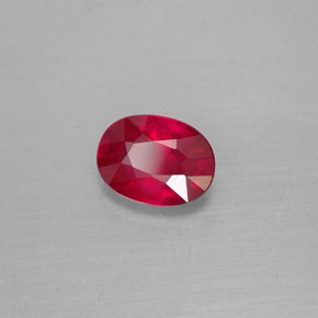 1.54 ct Red Ruby Stone, Natural Ruby in Oval Facet Shape for Sale