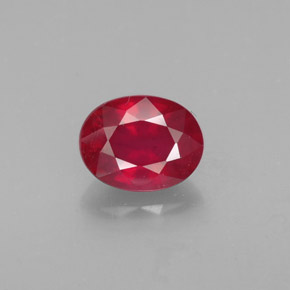 1.70 ct Red Ruby Gemstone, Ruby Gem in Oval Facet Shape for Sale.