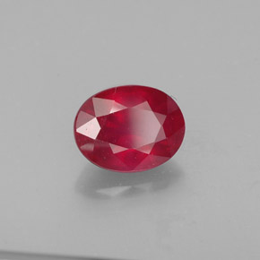 1.70 ct Red Ruby Stone, Natural Ruby in Oval Facet Shape for Sale