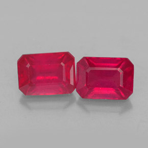 2.91 ct Red Ruby Gemstone, Ruby Gem in Octagon Facet Shape for Sale.