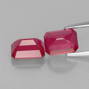 Ruby Gemstone in 7 x 5 mm (calibrated) Size for Sale, Ruby Stone in Pink Red Color
