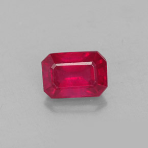 1.30 ct Red Ruby Gemstone, Ruby Gem in Octagon Facet Shape for Sale.