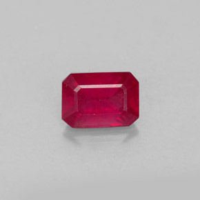 1.37 ct Red Ruby Gemstone, Ruby Gem in Octagon Facet Shape for Sale.