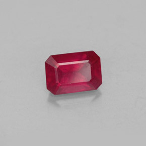 1.37 ct Red Ruby Stone, Natural Ruby in Octagon Facet Shape for Sale