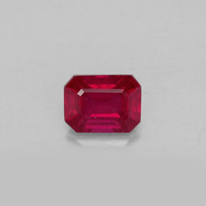 1.24 ct Red Ruby Gemstone, Ruby Gem in Octagon Facet Shape for Sale.