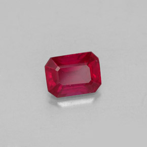 1.24 ct Red Ruby Stone, Natural Ruby in Octagon Facet Shape for Sale