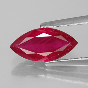 1.56 ct Red Ruby Gemstone, Ruby Gem in Marquise Facet Shape for Sale.
