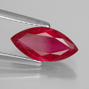 1.56 ct Red Ruby Stone, Natural Ruby in Marquise Facet Shape for Sale