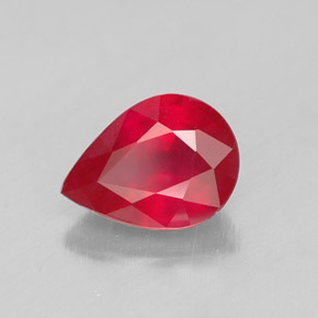 1.36 ct Red Ruby Stone, Natural Ruby in Pear Facet Shape for Sale