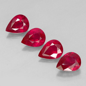 5.64 ct Red Ruby Gemstone, Ruby Gem in Pear Facet Shape for Sale.