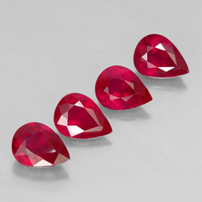 5.64 ct Red Ruby Stone, Natural Ruby in Pear Facet Shape for Sale