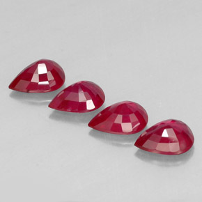 Ruby Gemstone in 8 x 6 mm (calibrated) Size for Sale, Ruby Stone in Pink Red Color