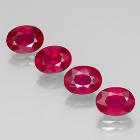 6.52 ct Red Ruby Gemstone, Ruby Gem in Oval Facet Shape for Sale.