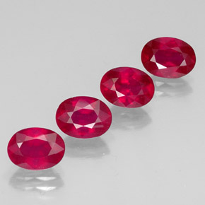 6.52 ct Red Ruby Stone, Natural Ruby in Oval Facet Shape for Sale