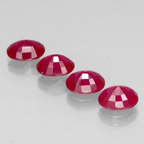 Ruby Gemstone in 8 x 6 mm (calibrated) Size for Sale, Ruby Stone in Pink Red Color
