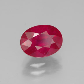 1.88 ct Red Ruby Stone, Natural Ruby in Oval Facet Shape for Sale