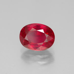 1.73 ct Red Ruby Stone, Natural Ruby in Oval Facet Shape for Sale