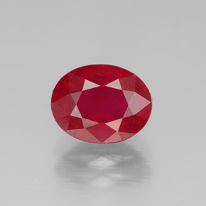 1.84 ct Red Ruby Gemstone, Ruby Gem in Oval Facet Shape for Sale.