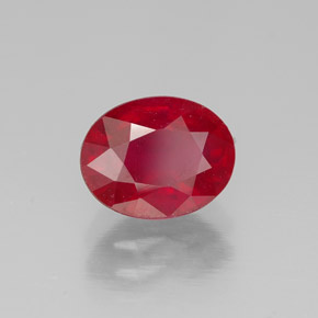 1.84 ct Red Ruby Stone, Natural Ruby in Oval Facet Shape for Sale