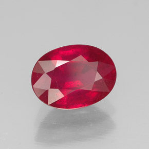 1.70 ct Red Ruby Stone, Natural Ruby in Oval Facet Shape for Sale