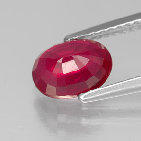 Ruby Gemstone in 8 x 6 mm (calibrated) Size for Sale, Ruby Stone in Pink Red Color