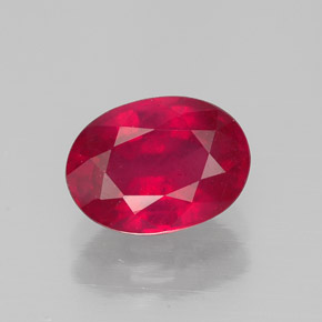 1.79 ct Red Ruby Gemstone, Ruby Gem in Oval Facet Shape for Sale.