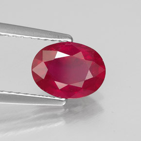 1.54 ct Red Ruby Stone, Natural Ruby in Oval Facet Shape for Sale