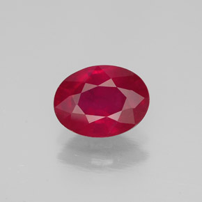 1.34 ct Red Ruby Gemstone, Ruby Gem in Oval Facet Shape for Sale.
