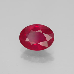 1.34 ct Red Ruby Stone, Natural Ruby in Oval Facet Shape for Sale