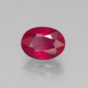 1.66 ct Red Ruby Stone, Natural Ruby in Oval Facet Shape for Sale