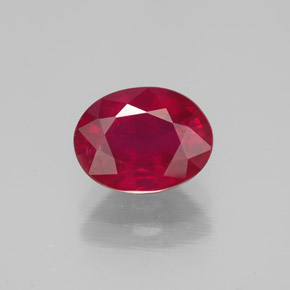 1.71 ct Red Ruby Gemstone, Ruby Gem in Oval Facet Shape for Sale.