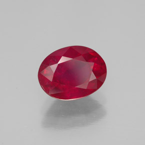 1.71 ct Red Ruby Stone, Natural Ruby in Oval Facet Shape for Sale