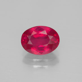 1.62 ct Red Ruby Gemstone, Ruby Gem in Oval Facet Shape for Sale.