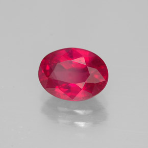 1.62 ct Red Ruby Stone, Natural Ruby in Oval Facet Shape for Sale
