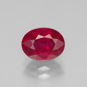 1.86 ct Red Ruby Gemstone, Ruby Gem in Oval Facet Shape for Sale.