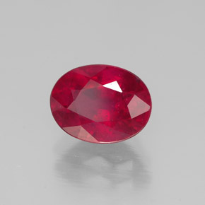 1.86 ct Red Ruby Stone, Natural Ruby in Oval Facet Shape for Sale