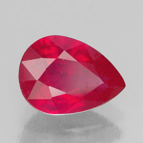 1.42 ct Red Ruby Stone, Natural Ruby in Pear Facet Shape for Sale