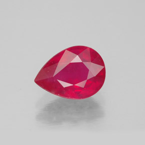 1.54 ct Red Ruby Gemstone, Ruby Gem in Pear Facet Shape for Sale.