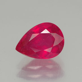 1.58 ct Red Ruby Gemstone, Ruby Gem in Pear Facet Shape for Sale.