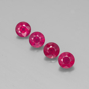 4.58 ct Red Ruby Gemstone, Ruby Gem in Round Facet Shape for Sale.