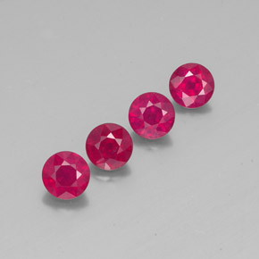 4.58 ct Red Ruby Stone, Natural Ruby in Round Facet Shape for Sale