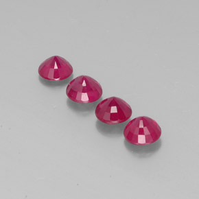 Ruby Gemstone in 6 mm (calibrated) Size for Sale, Ruby Stone in Pink Red Color