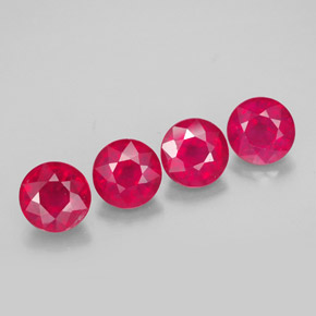 4.87 ct Red Ruby Stone, Natural Ruby in Round Facet Shape for Sale