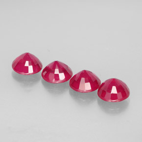 Ruby Gemstone in 6 mm (calibrated) Size for Sale, Ruby Stone in Pink Red Color