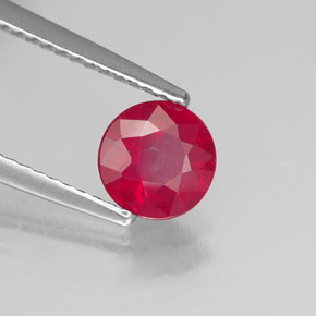 1.09 ct Red Ruby Stone, Natural Ruby in Round Facet Shape for Sale