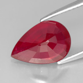 Ruby Gemstone in 12 x 8 mm (calibrated) Size for Sale, Ruby Stone in Pink Red Color