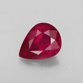 1.78 ct Red Ruby Gemstone, Ruby Gem in Pear Facet Shape for Sale.