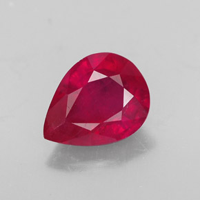 2.06 ct Red Ruby Gemstone, Ruby Gem in Pear Facet Shape for Sale.