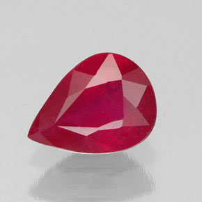 1.94 ct Red Ruby Gemstone, Ruby Gem in Pear Facet Shape for Sale.