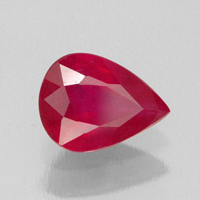 1.94 ct Red Ruby Stone, Natural Ruby in Pear Facet Shape for Sale